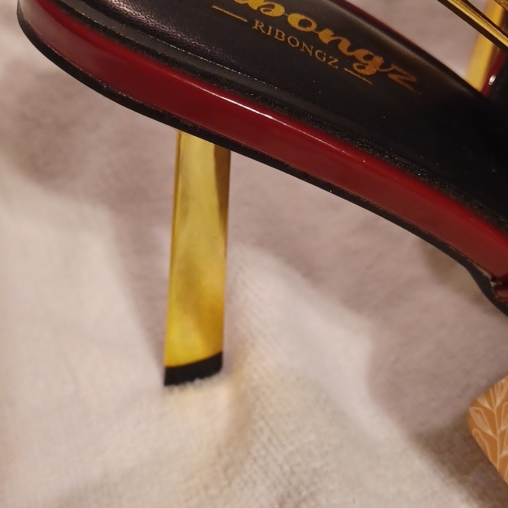 Elegant Burgundy Slingback Heels Ribongz Size 8.5 - Picture 3 of 5